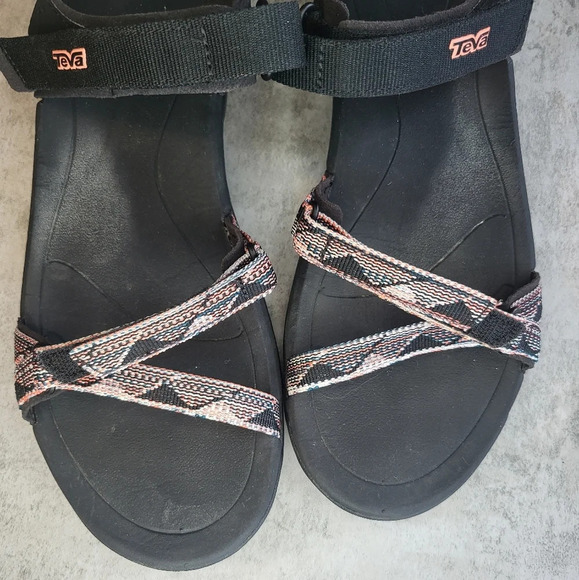 Teva Verra Slides Walking Sandals in Black Salmon - Picture 9 of 10